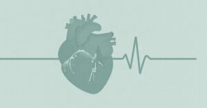 Ilustración de un corazón con una línea de electrocardiograma, representando la carditis de Lyme